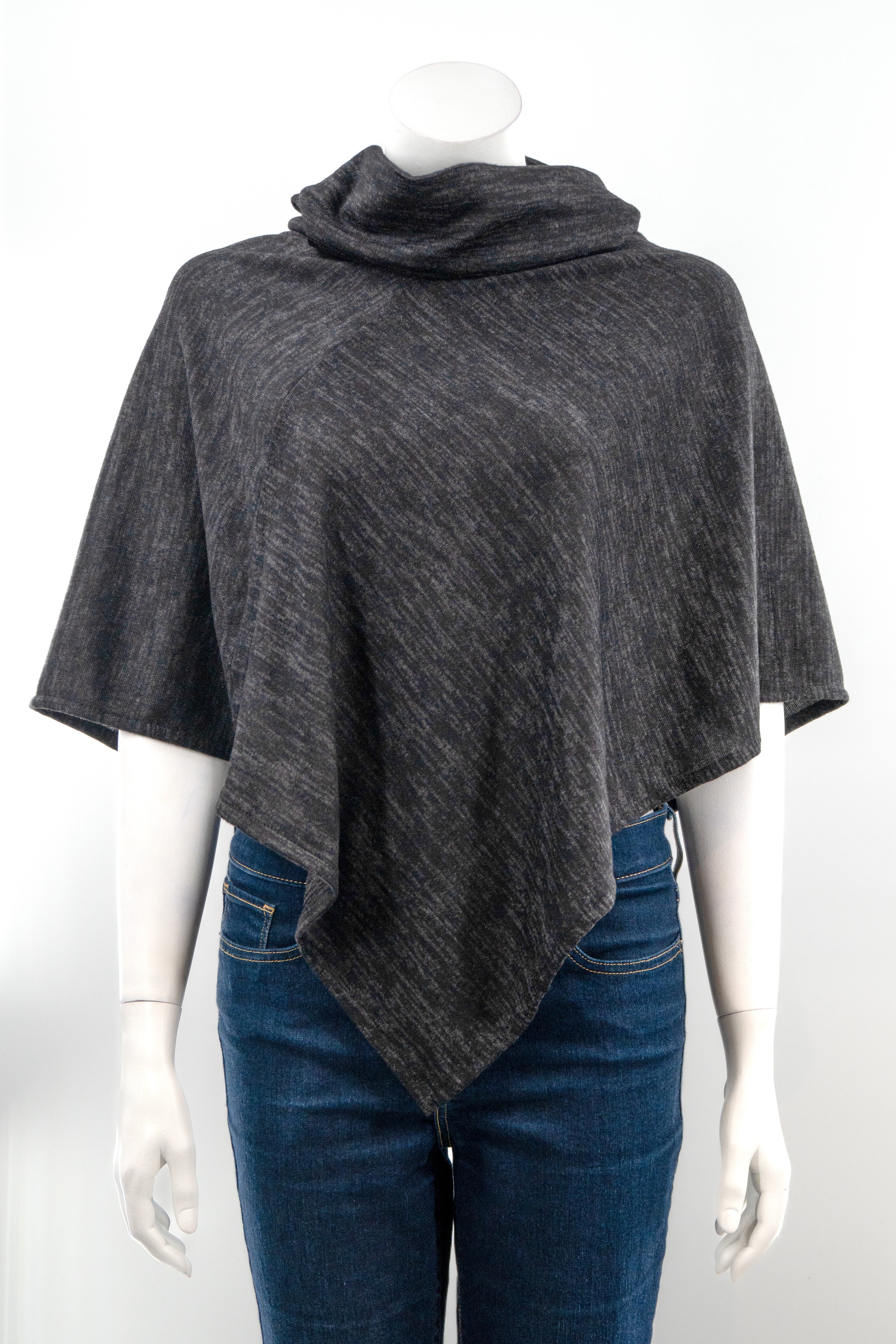 Poncho Noir Chiné