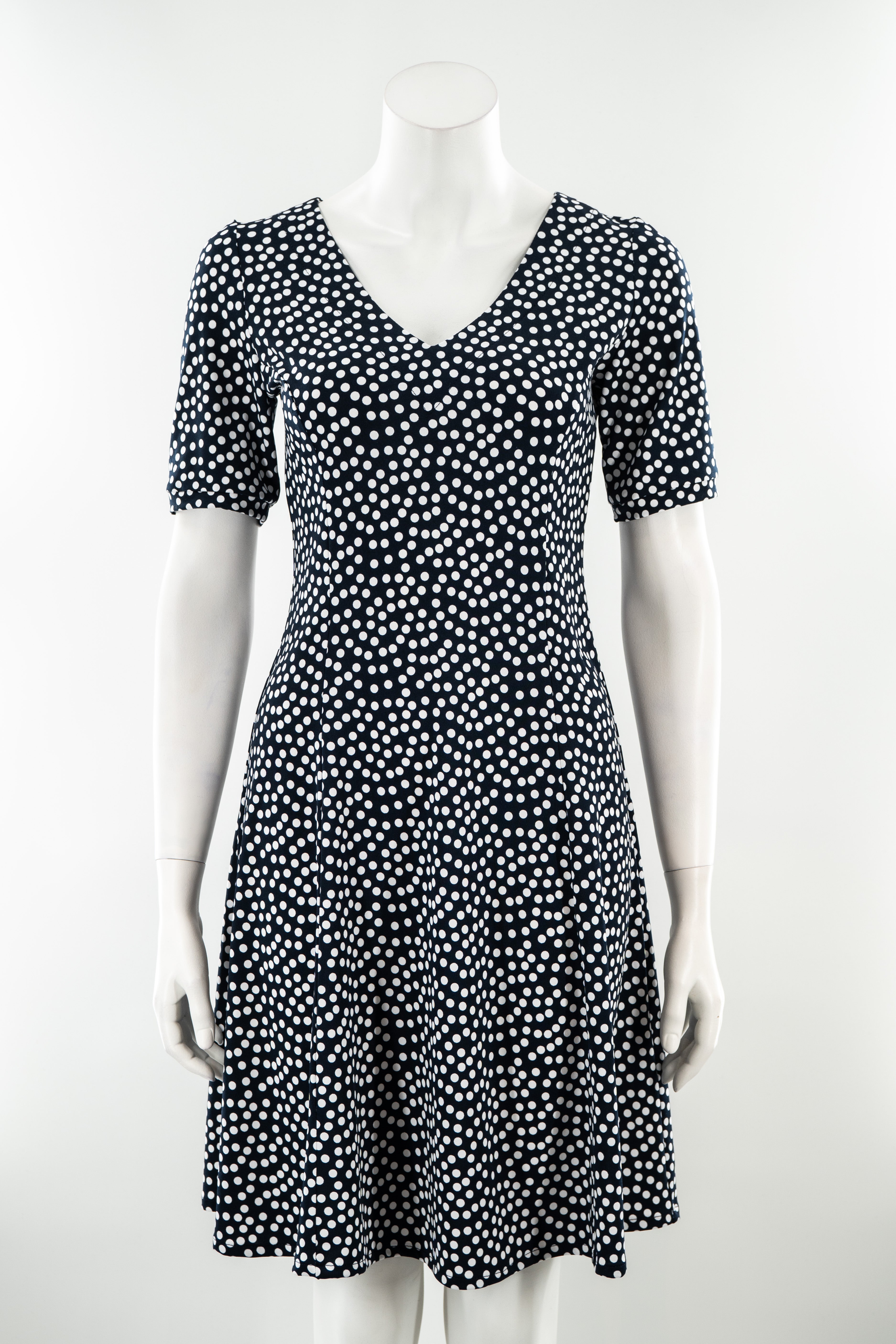 Robe Classique Marine à Pois