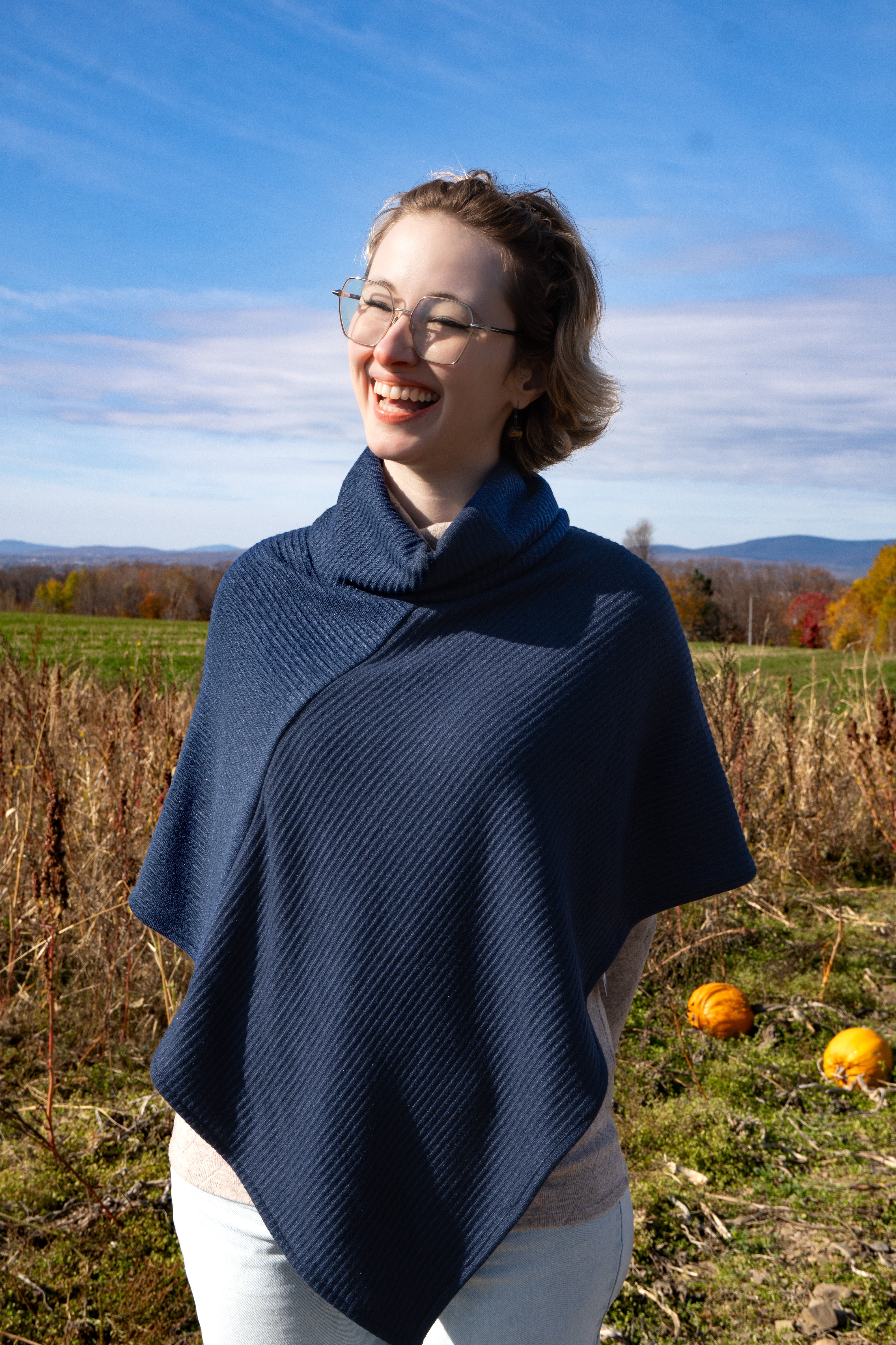 Poncho Bleu Marine